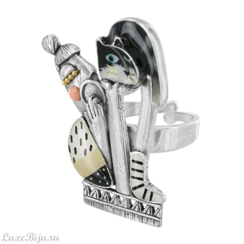 Кольцо TARATATA, Flemme, разъемное,с рисунком на прозрачной смоле, TT-W22-20422-102 серебристый
