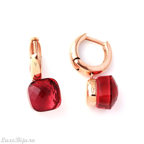 Серьги Qudo Firenze padparadscha 300098 R/RG фото 2