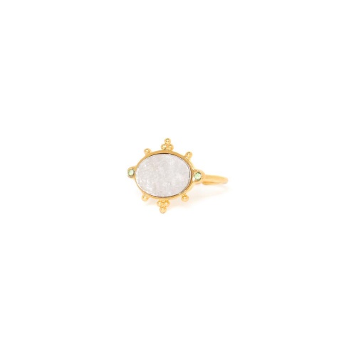Кольцо Franck Herval, Gabrielle, ракушка capiz, кристаллы Swarovski, FH23.2-19-63340 золотистый фото 4