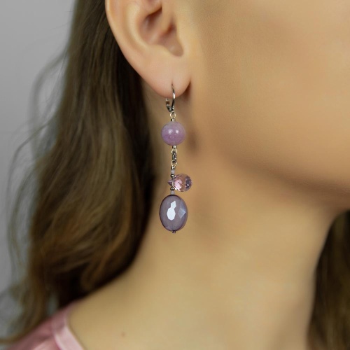 Серьги Lanzerotti, Iris, с кунцитом и кристаллами, LZ-26.03-092 сиреневый фото 2