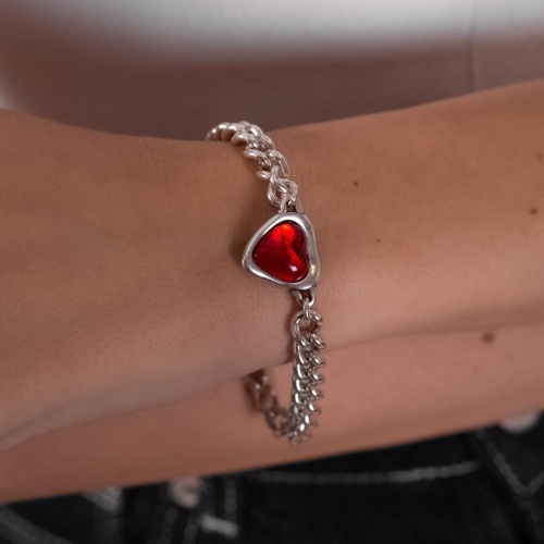 Браслет Ciclon, Idilio, с муранским стеклом, металл, CN-241107 красный фото 2