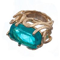 Кольцо Estrosia, с кристаллом параиба, ES-ANM57-7A бирюзовый, 17,5