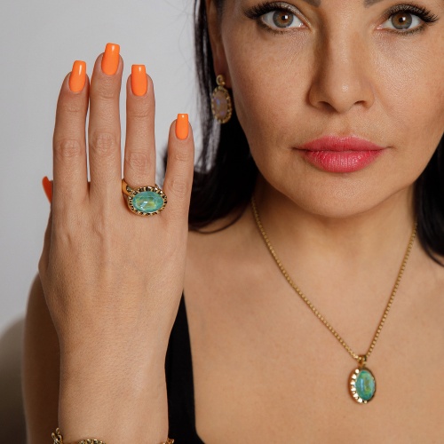 Кольцо Qudo TIVOLA UNICA Big G Silky Sage Delite 60 фото 7