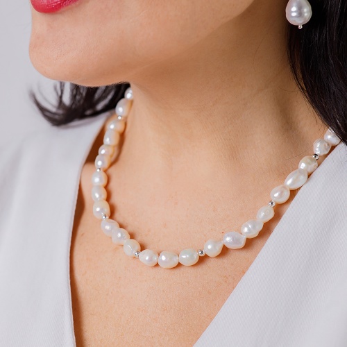 Колье Fiore Luna String of Pearls Сarabiner, BL4506 S фото 4