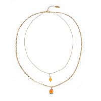 Колье Lanzerotti, Caribi, двойное, декор из стекла, полимер, LZ-26.06-206 оранжевый
