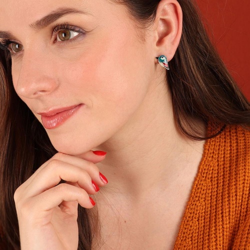 Серьги TARATATA, Woody, с цветной смолой, TT-H24-10978-104 синий фото 2