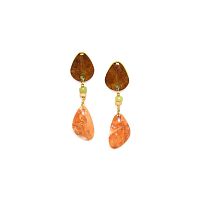 Серьги Nature Bijoux, Connemara, лист в смоле, кокос, жад, яшма, NB23.1-12-78143 коричневый