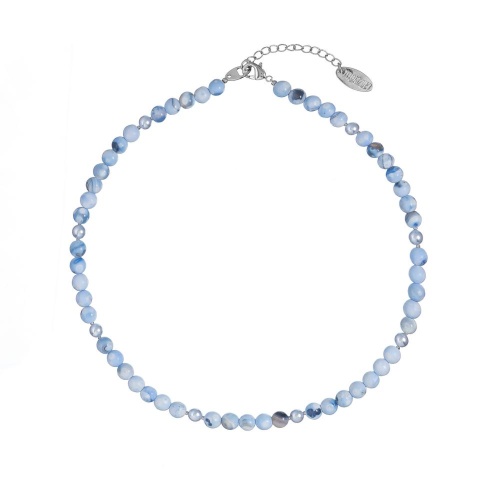Колье Lanzerotti, Costa Azzurra, с халцедоном и перламутром, LZ-26.04-109 голубой