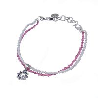 Браслет Lanzerotti, Glicine, двойной, с цветными кристаллами, LZ-24.04-216 розовый
