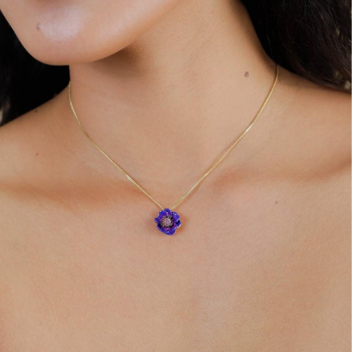 Колье Franck Herval, Mellina, с цветной смолой и кристаллом, FH26.1-15-64571 синий фото 3