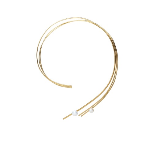 Колье Katerina Vassou, Buttress, гривна с жемчугом, KV26.1-401045G золотистый