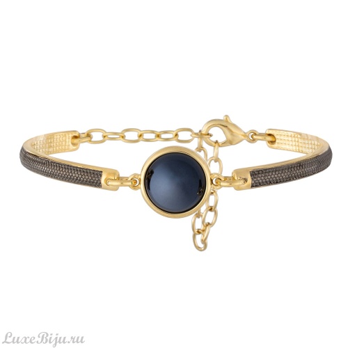 Классический браслет Pearl Black Agate C1363.4 BW/G
