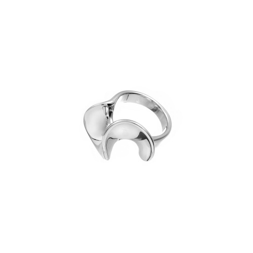 Кольцо Moon Paris, Ringo, с рельефом в виде волны, MR-26.06-115 серебристый, 16,5