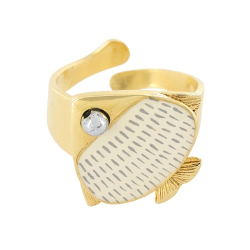 Кольцо TARATATA, Sushi, разъемное, со смолой и бусинами, TT-T25-06409-201 белый фото 3