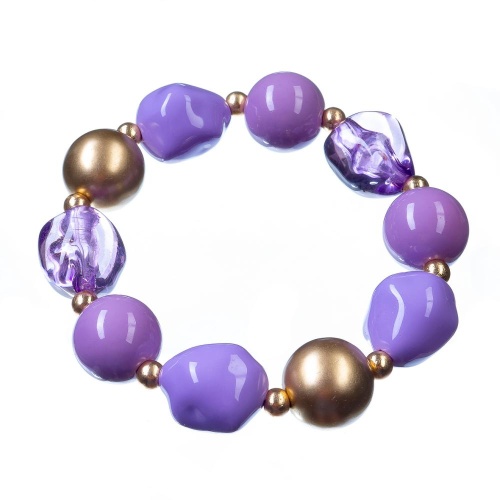 Браслет Moon Paris, Lorian, стрейч, с цветными бусинами, ML-23.03-010 сиреневый