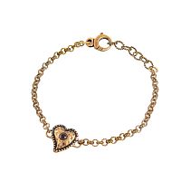 Браслет Alcozer&J, с сердцем и гранатом, AL2512-F026B золотистый