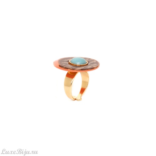 Кольцо Nature Bijoux, Galapagos, разъемное, шпон в смоле, амазонит, NB23.1-19-24651 коричневый