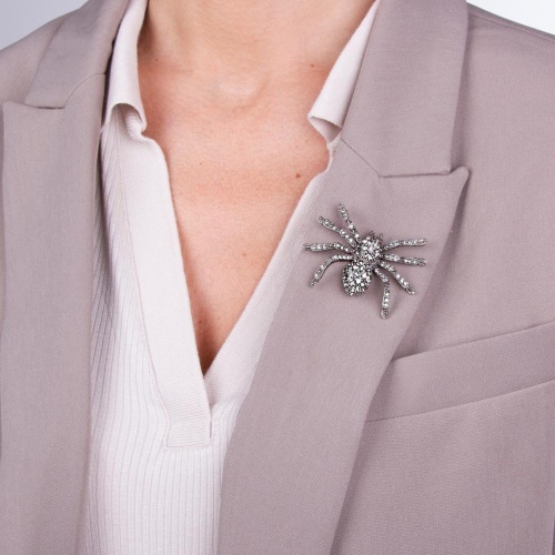 Брошь Moon Paris, Nord, паук, с кристаллами, MoS-22.03-046 серый фото 3