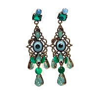 Серьги Moon Paris, подвески,винтажные, Mo-1902-085 зеленый
