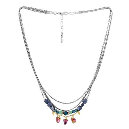 Колье TARATATA, Papong, со стеклянными бусинам и тигровым глазом, TT-E24-11119-10M серебристый фото 2