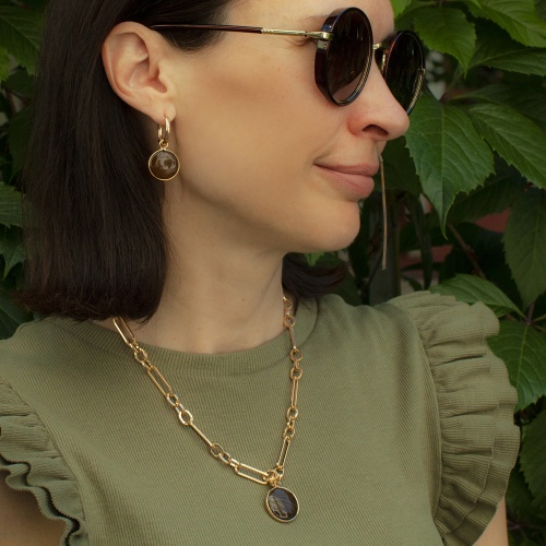 Серьги Fiore Luna TIGER EYE, LE1120 BR/G фото 4