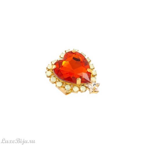 Кольцо Celeste G, с кристаллом Swarovski и фианитами, CS26.1-1791 оранжевый