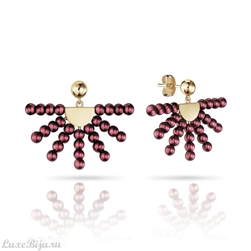 Серьги Misaki Rise Pearls Red ERISEPEARLRED R/G