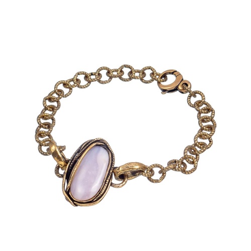 Браслет Alcozer&J, с агатом, AL2502-B68JF24 золотистый