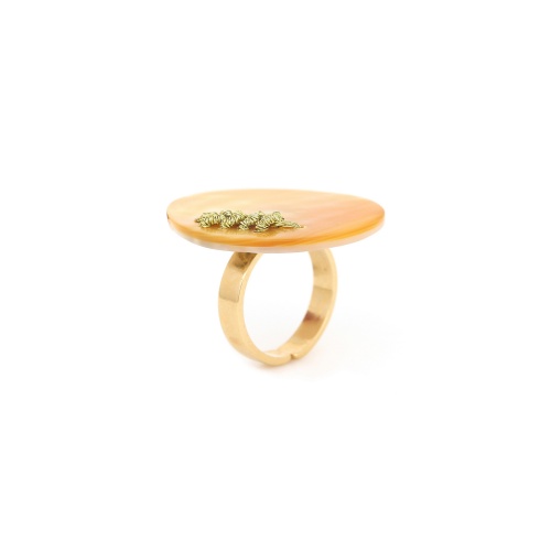 Кольцо Nature Bijoux, Calliope, с перламутром и золотистый нитью, NB25.1-19-25726 золотистый фото 2