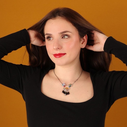 Колье TARATATA, Dans les nuages, с цветной смолой и стеклянными бусинами, TT-H24-03103-10M серебристый фото 3