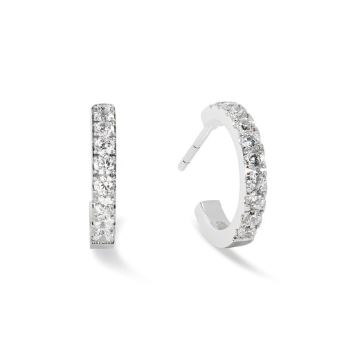 Серьги Coeur de Lion Hoop Crystal-Silver 15мм, 0146/23-1817 фото 3