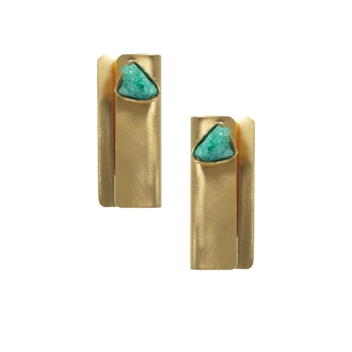 Серьги Katerina Vassou, Hyacinth, с агатом, KV24.1-308976GGREEN зеленый