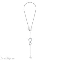 Колье Coeur de Lion Y Chain & Ring White-Silver 1103/10-1417