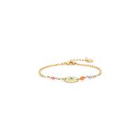 Браслет Franck Herval, Suzane, агат, жад, бусины, Swarovski, эмаль, FH25.1-13-72960 золотистый