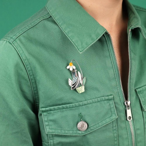 Брошь TARATATA, Le facteur, цветная смола, блестки, слюдяная пудра, TT-T25-01201-10M серебристый фото 6