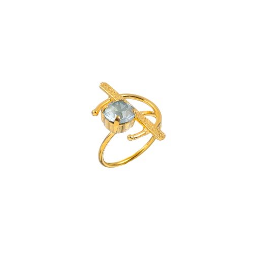 Кольцо Catherine Bijoux, Half moon, разъемное, с кристаллом, CB25.1-5356DG мятный фото 2