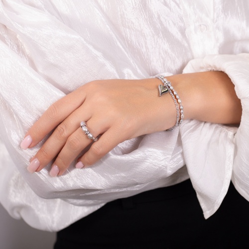 Браслет Lanzerotti, Gelido, жемчуг, лабрадорит, кристаллы, сердце, LZ-25.02-050 серый фото 2