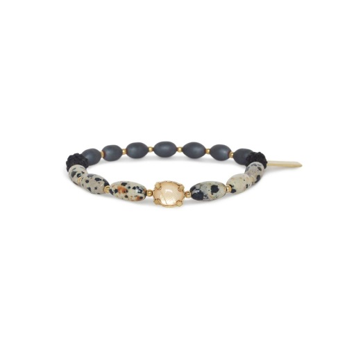 Браслет Nature Bijoux, Kinshasa, ракушка Capiz, яшма, рудракша, гематит, NB26.2-13-44733 черный
