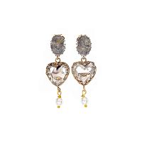 Серьги Celeste G, кристалл Swarovski, сердце, жемчугом, CS26.1-764 хрустальный