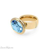 Кольцо Qudo TIVOLA big G aquamarine  18.5 мм, 632010/18.5 BL/G