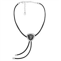 Колье Ciclon, Ultra mar, кожаное, с кристаллом Swarovski, CN-251809 серый