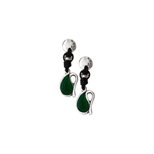 Серьги Tra-la-ra, Infinity, со вставкой из смолы, TLR23-231P108 зеленый