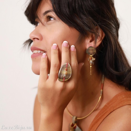 Кольцо Nature Bijoux, Canyon, разъемное,перламутр,яшма,орлиный глаз, NB22.1-19-24345 коричневый фото 3