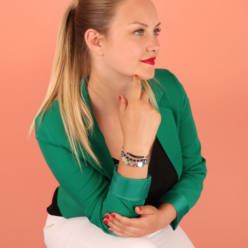 Браслет TARATATA, Tootoo, со смолой,бусинами,стразами и блестками, TT-W23-10314-10M серебристый фото 4