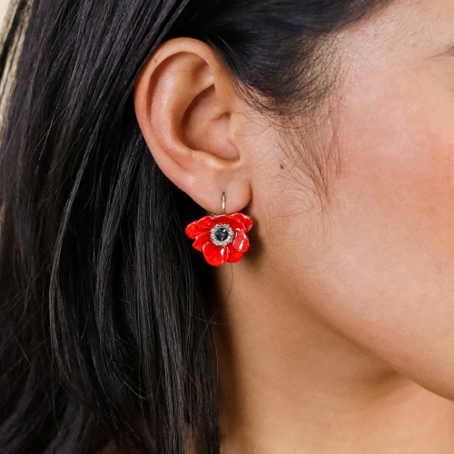 Серьги Franck Herval, Scarlet, с кристаллом Swarovski и цветной смолой, FH26.2-12-70583 красный фото 3