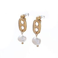 Серьги Moon Paris, с жемчугом, Mo-22.03-030 золотистый