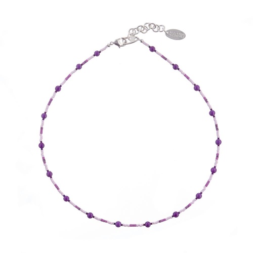 Колье Lanzerotti, Monroe, фосфосидерит, чароит, кристаллы, LZ-23.07-301 фиолетовый
