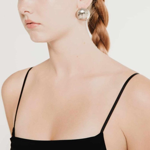 Серьги Katerina Vassou, Veneer, зеркальная полусфера, KV24.2-401383S серебристый фото 2