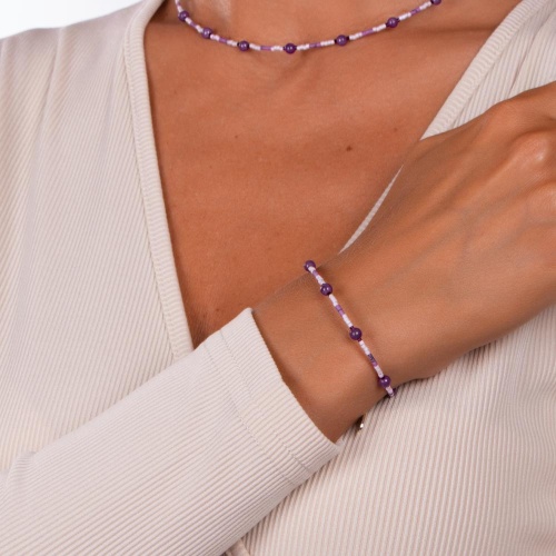 Браслет Lanzerotti, Monroe, фосфосидерит, чароит, кристаллы, LZ-23.07-302 фиолетовый фото 4