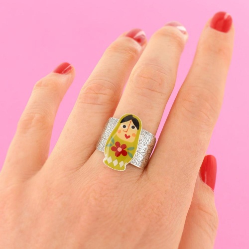 Кольцо TARATATA, Nanas, разъемное, с цветной смолой, TT-W24-03409-10M серебристый фото 5